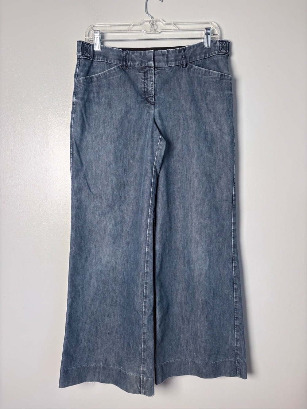 Express Y2K Design Studio Womens Wide Leg Jeans Size 8 Blue Faded Wash